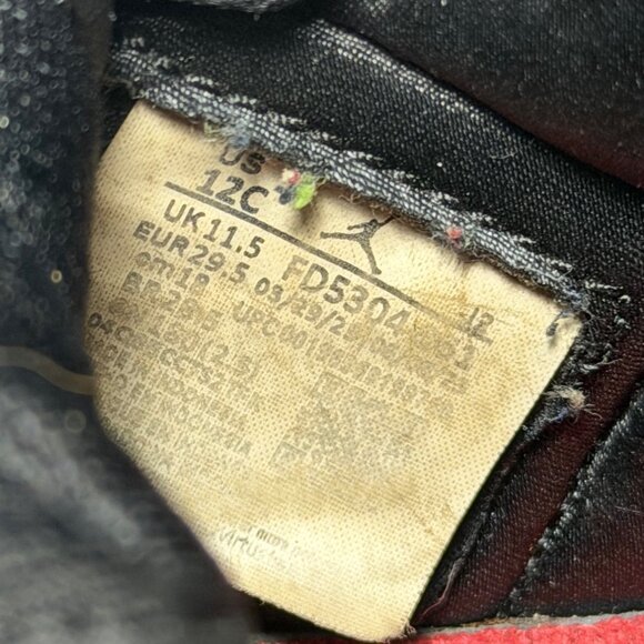 Air Jordan 1 Retro High OG TD Black/Red Kids Basketball Sneakers Size 12C Iconic - Picture 4 of 13